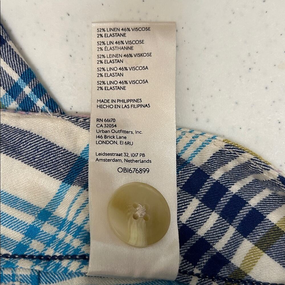 Anthropologie Maeve Colette Pastel Plaid Linen - Picture 10 of 10